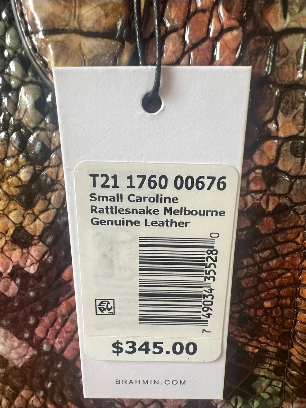 Brahmin Caroline Small Rattlesnake Melbourne nwt